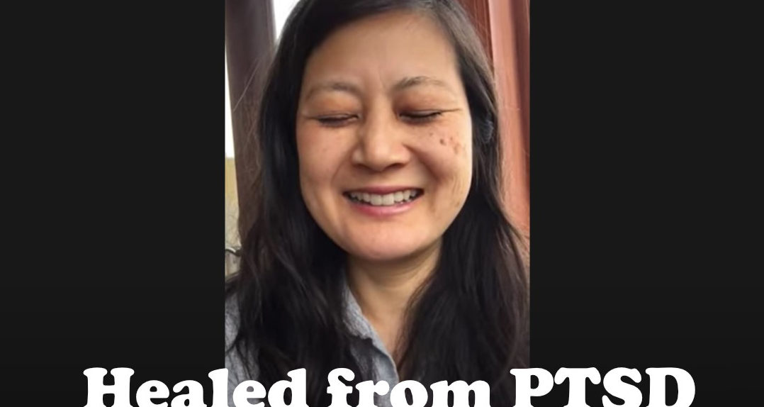 Video still of Kiai with text, Healed from PTSD
